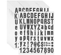 Ujjdwiurgh 770 PièCes, 10 Feuilles, Kit de Chiffres de Lettres en Vinyle Autocollant, Autocollants de Chiffres AlphabéTiques pour BoîTe Aux Lettres (Noir, 1 Pouce)