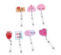 Ujjdwiurgh 8 Bobines de Badges Rétractables en Feutre, Porte-Badges à Thème, Cadeau pour Noël, Thanksgiving, École, Infirmières, Étudiants, Installation Facile