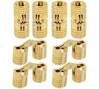 Ujjdwiurgh 8 Charnières Dissimulées en Laiton de 10 Mm, Angle D'Ouverture de 180 Degrés, Charnières de Meubles Dissimulées pour Boîte à, Bricolage, Artisanat