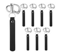 Ujjdwiurgh 8 Mousquetons à Dégagement avec Poignée en Cuir PU en Acier Inoxydable 316 pour Masque SCBA avec Manille Pivotante à Dégagement