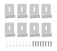 Ujjdwiurgh 8 PCS Clip de Miroir pour Fixation Murale, Clip de Maintien de Miroir en Métal pour Miroirs Sans Cadre