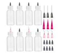 Ujjdwiurgh 8 Pièces Flacon Applicateur de Pointe de Précision, Flacon à Presser à Pointe D'Aiguille, Flacons Applicateurs de Colle, pour L'Artisanat de Quilling de Peinture, 50ML