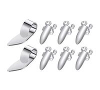Ujjdwiurgh 8 PièCes SéRies Guitare Pouce Doigt Choisit MéDiators de Guitare en Acier Inoxydable avec éTui en Plastique pour Guitare éLectrique Basse UkuléLé (Argent)