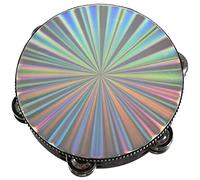 Ujjdwiurgh 8 Pouces en Bois Tambourin à la Main Tambour à Main TêTe RéFléChissante à Percussions Instrument Jouet Danse Chant Accompagner