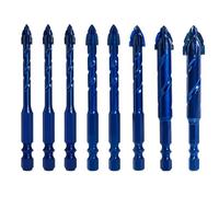 Ujjdwiurgh 8pcs Forets Hélicoïdaux pour Maçonnerie Ensemble de Forets pour Maçonnerie pour Carreaux en Verre en Métal en Brique en Céramique pour Carreaux et Briques