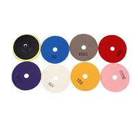 Ujjdwiurgh 8Pcs Plaquettes De Polissage Diamantées 4 Pouces, Set Humide/Sec, pour Marbre À Béton Pierre De