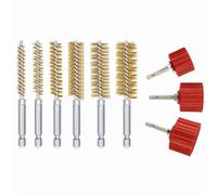 Ujjdwiurgh 9 Pièces 1/2 Pouce 3/4 Pouce 1 Pouce Nettoyeur de Tuyaux en Cuivre pour Perceuse Électrique, Brosse de Nettoyage de Tubes, avec Brosses D'Alésage en de Cuivre