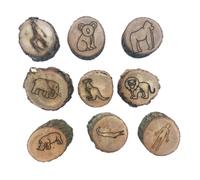 Ujjdwiurgh 9 Pièces Empreintes d'animaux Timbres Moule Empreintes d'animaux Graver des en Bois pour Enfants Sol Boueux Champ de Neige Étape Impression Forêt