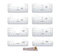 Ujjdwiurgh 9 Pièces Guide de Règle de T-Shirt pour Centrer le Vinyle, Règle Transparente en PVC à Col en V/Ronde pour L'Alignement, Presse à Chaud