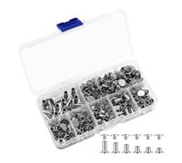 Ujjdwiurgh 90 Jeux de Vis Chicago Kit, 6 Tailles Vis Rivets Métal Chicago Vis de Reliure pour Bricolage Réparation Cuir Artisanat Ceinture Argent