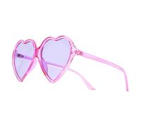 Ujjdwiurgh 90S Lunettes Vintage De La Mode Grandes Femmes Dame Filles Surdimensionnées Lunettes De Soleil Rétro En Forme De Coeur Lunettes D'amour Mignonnes (Violet)