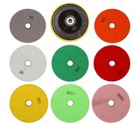 Ujjdwiurgh 9Pcs / Set 5 Pouces Diamant Polissage Pad Set Marbre Marbre Tuile de Pierre en BéTon Humide Sec pour BéTon Marbre Tuiles de Pierre