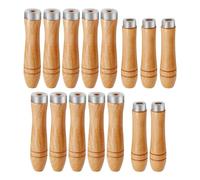 Ujjdwiurgh à Bois 15 Pièces en Bois Manche Spécial en Acier Sans Bavure Trou Rond Manche en Bois (4 mm + 5 mm + 6 Mm) Facile à Utiliser