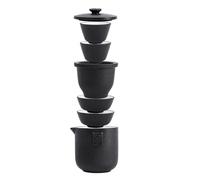 Ujjdwiurgh à Thé en Porcelaine Portable Simple Voyage en Plein Air Tour Voiture Théière Tasses Ensemble en Céramique Thé Infuseur Facile à Utiliser