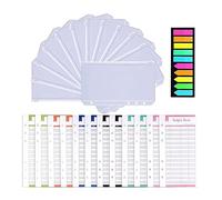 Ujjdwiurgh A6 Pochettes de Reliure 12 PièCes Pochettes de Reliure Planificateur de Budget, PVC Transparent 6 Trous Manches Transparentes Dossier à GlissièRe pour Planificateur de Cahier
