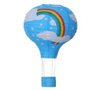 Ujjdwiurgh Abat-jour montgolfière en papier 30,5 cm pour décoration de fête de mariage, bleu arc-en-ciel