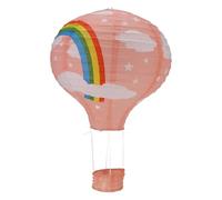Ujjdwiurgh Abat-jour montgolfière en papier 30,5 cm pour décoration de fête de mariage Rose arc-en-ciel