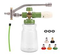 Ujjdwiurgh Accessoires à Double Connecteur en Mousse pour Nettoyeur, Buses de Laveuse Électrique, Fixation à Double Tête de Savon à Connexion de 1/4 Pouce