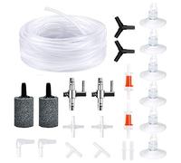 Ujjdwiurgh Accessoires de Pompe à Air D'Aquarium de Tubes de Ligne AéRienne pour Aquarium avec Pierres à Air, Clapets Anti-Retour, Ventouses et Connecteurs