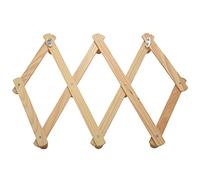 Ujjdwiurgh Accordion Support Mural Pour 10 Crochets, Paquet De 2 Supports En Bois Naturel, Mural, Extensible Et Extensible