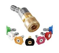 Ujjdwiurgh Accouplement Pivotant + 7 Embouts de Buse de Laveuse à Pression, Connecteur 1/4 Pouce avec un Angle de Rotation de 360°, Comme Indiqué.