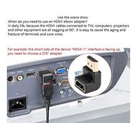 Ujjdwiurgh Adaptateur 2.1 Mâle vers Compatible AM/AF Ordinateur TV Adaptateur HD, Prend en Charge la RéSolution 8K @ 60HZ/Dynamic HDR (90°)