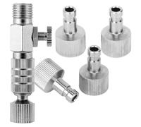 Ujjdwiurgh Adaptateur de Déconnexion de Couplage à Dégagement pour Aérographe avec Réglage Du Débit D'Air avec Raccords 1/8 Pouce 5 Mâles et 1