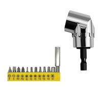 Ujjdwiurgh Adaptateur de perceuse à angle droit de 105 degrés et 12 embouts de tournevis courbés à tige hexagonale de 6,35 mm