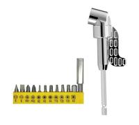 Ujjdwiurgh Adaptateur de perceuse à angle droit de 105 degrés et 12 embouts de tournevis courbés à tige hexagonale de 6,35 mm