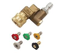 Ujjdwiurgh Adaptateur RéGlable de Coupleur Pivotant à Connexion de 1/4 Pouces avec 5 Buses de PulvéRisation en Cuivre pour Lave-Auto à