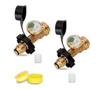 Ujjdwiurgh Adaptez L'Adaptateur de Réservoir de Propane POL avec Jauge Convertit la Valve de Service Du Réservoir POL LP en QCC1/Type 1, pour Camping-Car, Barbecue à Gaz