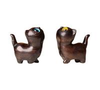 Ujjdwiurgh Adorable figurine de chat en bois fabriquée à la main - Décoration pour la maison - Idée cadeau - Figurine de chat - Accessoires pour chat A