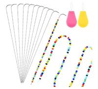 Ujjdwiurgh Aiguille incurvée avec enfile-aiguille à perles, outil de cordage pour la fabrication de bijoux