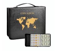 Ujjdwiurgh Album de collection de pièces de monnaie portable en PVC transparent avec protection à fermeture éclair