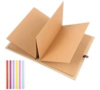 Ujjdwiurgh Album marron vintage style accordéon bricolage scrapbooking album artisanat Saint-Valentin anniversaire de mariage