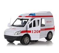 Ujjdwiurgh Ambulance Blanche Les VéHicules MéDicaux 1/32 Alliage Moulé sous la Pression ModèLe de Voiture avec Son et LumièRe pour Les Enfants