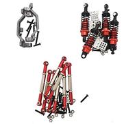 Ujjdwiurgh AméLioration de L'Amortisseur de Base de Tige de Traction de Tige de Traction en MéTal pour B14 B24 C14 C24 C34 1/16 PièCes de Rechange de Voiture RC, Rouge