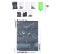 Ujjdwiurgh Animal Chat Noir Diamant Peinture, Diamant Rond Broderie Art Diamant Bricolage Travail Manuel Mignon Pet Puzzle