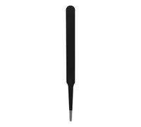 Ujjdwiurgh Anti-statique Plat pointe carree Acier inoxydable pincettes droite 4.7" Long Noir