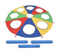 Ujjdwiurgh Arc en Ciel Parachute Parachute 6 Pieds, au Parachute ExtéRieur (Souris W) Jouet D'Activité avec 3X Les Bâtons d'air 2M