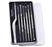 Ujjdwiurgh Argent 7 PièCes SéRies en Acier Inoxydable Oreille Pick CuillèRe Oreille Cire Nettoyant Soins de Santé EnlèVement Curette Oreille Cire D'Oreille Remover Nettoyage SéLection Outils