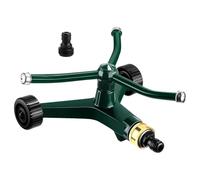 Ujjdwiurgh Arroseur de Pelouse Rotatif en Métal à 3 Bras, Arroseur d'eau Tourbillonnant Automatique Robuste à 360 Degrés avec Base à roulettes