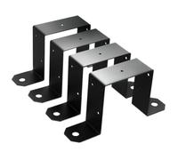 Ujjdwiurgh Attaches de poteau noires pour poteau en U de 10,2 x 10,2 cm