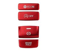 Ujjdwiurgh Autocollant en aluminium pour panneau de vitesse de console centrale et frein à main, pour accessoires de 11e génération 2022, rouge