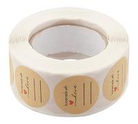 Ujjdwiurgh Autocollant Homemade With Love De 1 Pouce avec Des Lignes pour Écrire/Étiquettes De Mise en Conserve Homemade With Love Rond De 1 Pouce/ 500 Étiquettes Par Rouleau