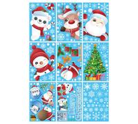 Ujjdwiurgh Autocollants de fenêtre en forme de flocon de neige pour verre, décorations de Noël, flocons de neige, Père Noël, renne, faciles à installer