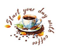 Ujjdwiurgh Autocollants muraux en forme de tasse à café, décoration murale pour café, cuisine, chambre, décoration d'intérieur