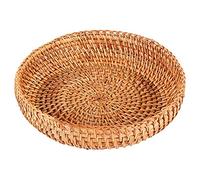 Ujjdwiurgh Automne Fait à la Main en Rotin Tissant un Panier de Rangement Rond à Fruits un Panier à Pain en Rotin pour des Aliments de Cuisine Pique-Nique Pain Divers Contenant