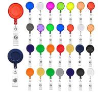 Ujjdwiurgh Badge Reels Porte-Badge Rétractable Clip Rétractable Lot de 30 Porte-Badges Colorés pour Carte D'Identité, Carte-Clé