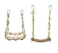 Ujjdwiurgh Balançoire pour cage à oiseaux - Accessoire d'aménagement paysager - Jouet d'escalade interactif - Anneau anti-mastication